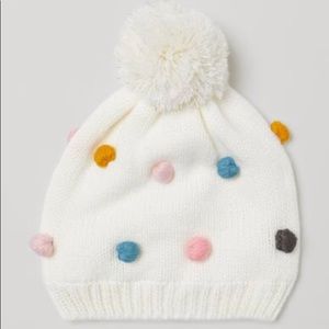 H&M White PomPoms Knit Hat